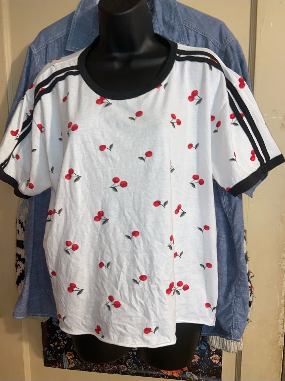 CHERRY COTTON T-SHIRT 100% Cotton Loose Fit ON FIRE
